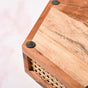 Hexagon Acacia Wood Rattan Cane Tray