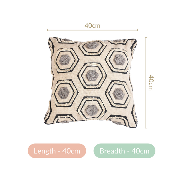 Hexagon Pattern Accent Cushion Cover 15x15 Inch
