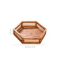 Hexagon Acacia Wood Rattan Cane Tray