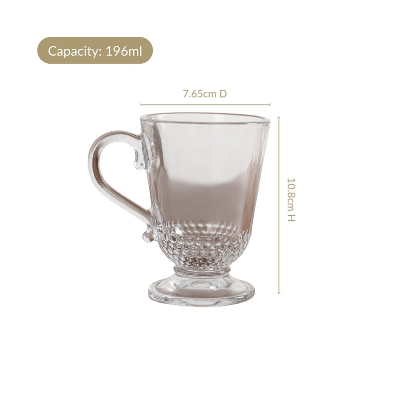 Hobnail Irish Coffee Glass Set Of 6 196ml