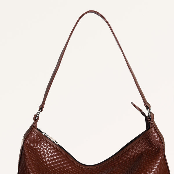 Soi Basket Weave Hobo Bag Brown