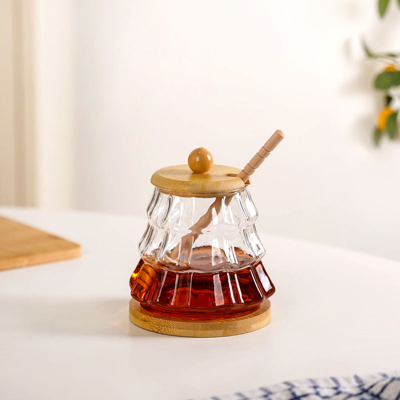 Holiday Honey Pot With Wooden Dipper And Stand 300ml