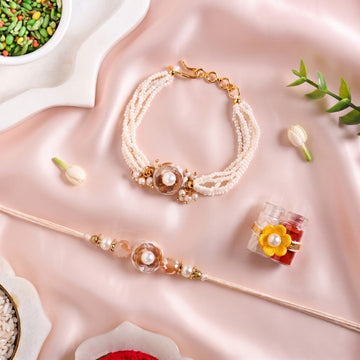 Subtle Sophisticated Rakhi Bracelet Gift Hamper Set