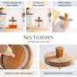 Honeycomb Glass Jar With Wooden Dipper 350ml