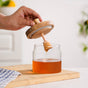 Honeycomb Glass Jar With Wooden Dipper 350ml