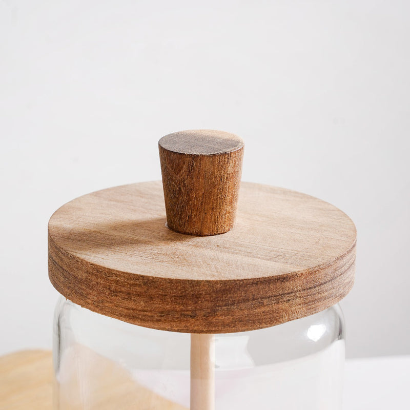 Honeycomb Glass Jar With Wooden Dipper 500ml