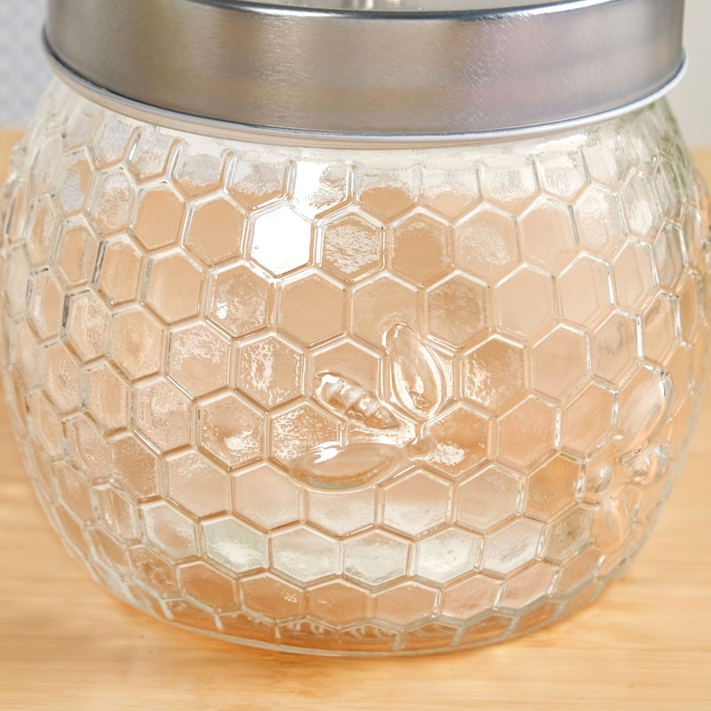 Honeycomb Bee Knob Jar With Lid Set Of 4 900ml
