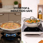 Honeycomb Flame And Induction Safe Triply Non Stick Kadai With Lid 3000ml