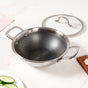 Honeycomb Flame And Induction Safe Triply Non Stick Kadai With Lid 3000ml