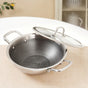 Honeycomb Flame And Induction Safe Triply Non Stick Kadai With Lid 3000ml