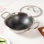 Honeycomb Non Stick Induction Friendly Triply Kadai With Lid 3500ml