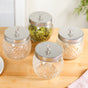 Honeycomb Bee Knob Jar With Lid Set Of 4 900ml