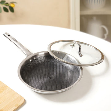 Honeycomb Non Stick Triply Frypan With Lid 1750ml