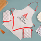 Hot Stuff Apron Mitten Pot Holder Set Of 3