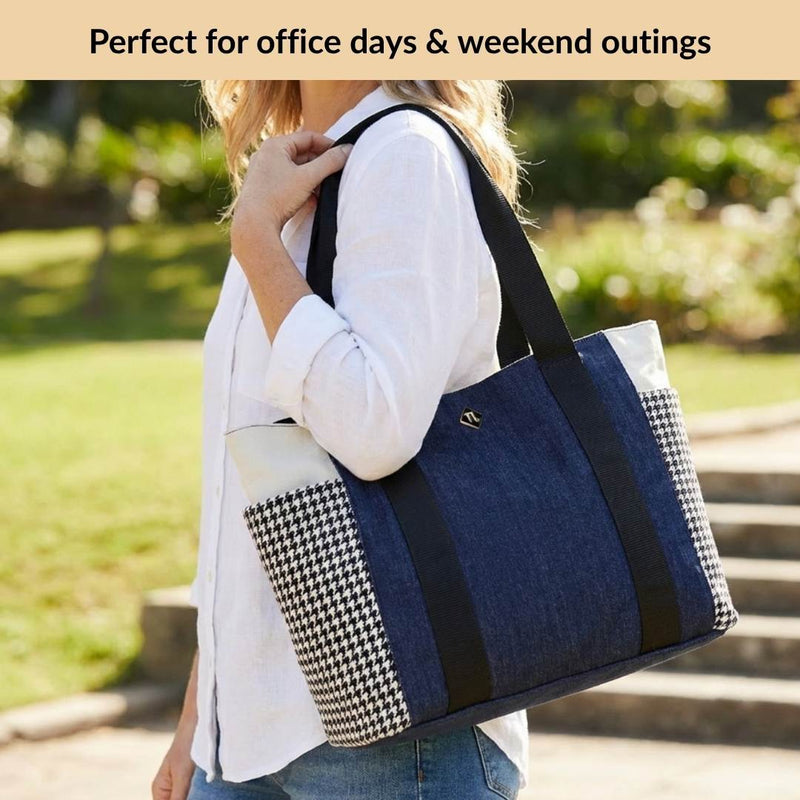 Houndstooth Pattern Tote Bag For Women