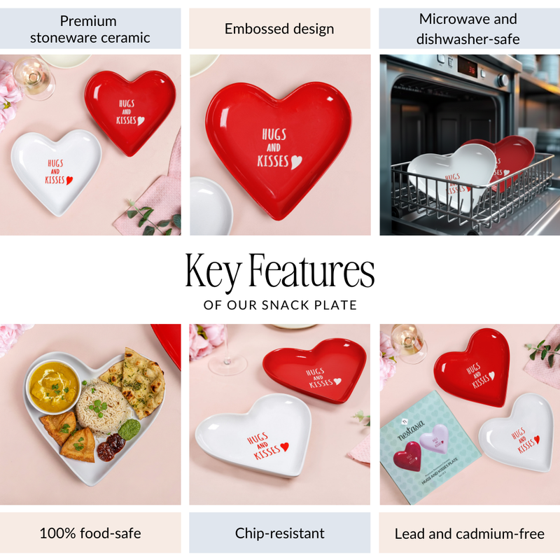 Hugs And Kisses Ceramic Snack Plate Set Of 2