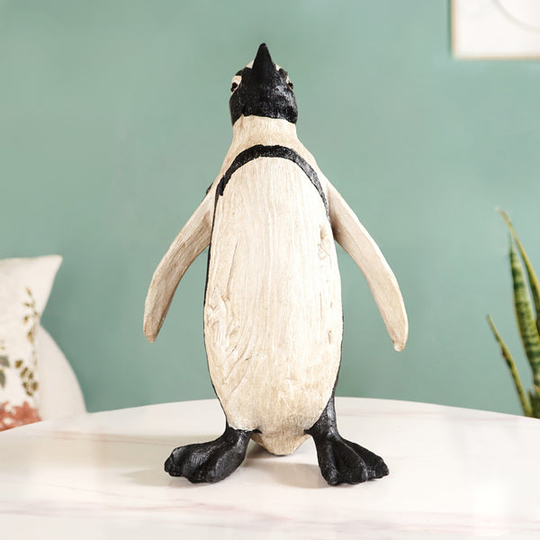 Humboldt Penguin Wooden Carved Finish Resin Decor Large