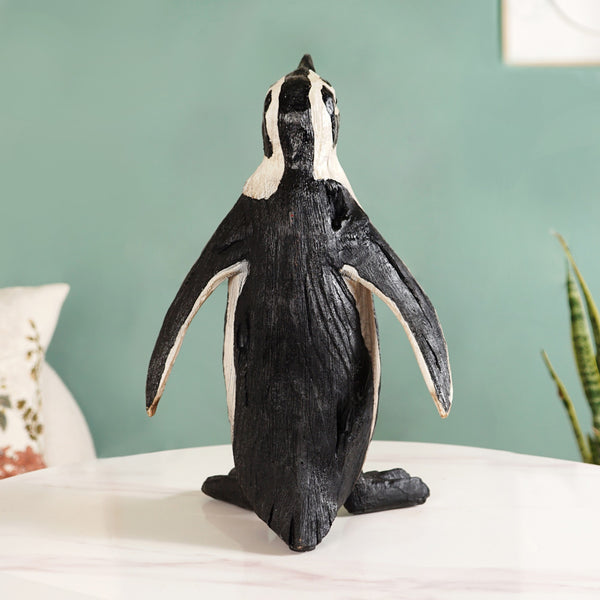 Humboldt Penguin Wooden Carved Finish Resin Decor Large