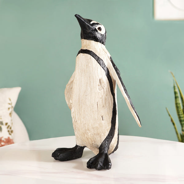 Humboldt Penguin Wooden Carved Finish Resin Decor Large