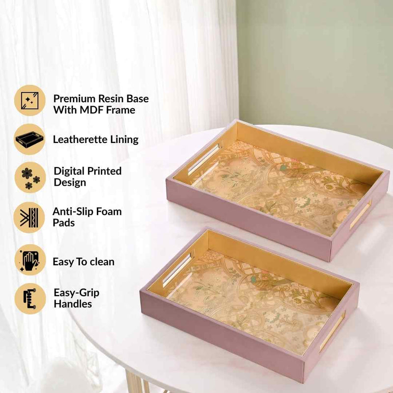 Opaline Garden Serving Tray Set Of 2