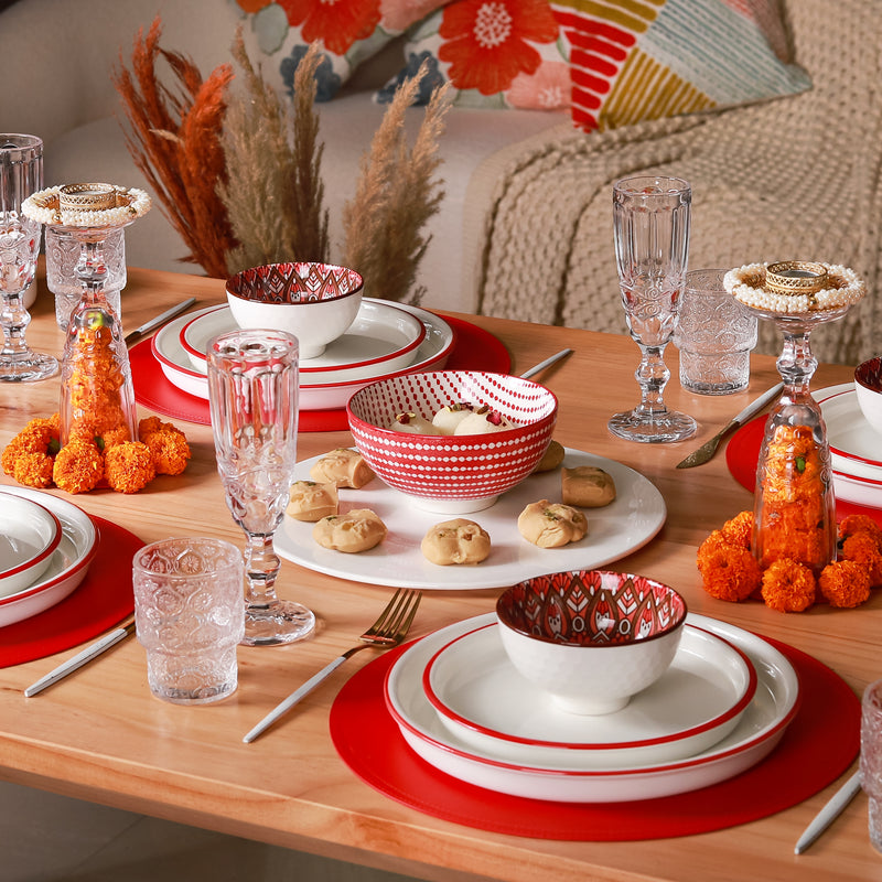 Red Toujours 31 Piece Dinner Set For 6