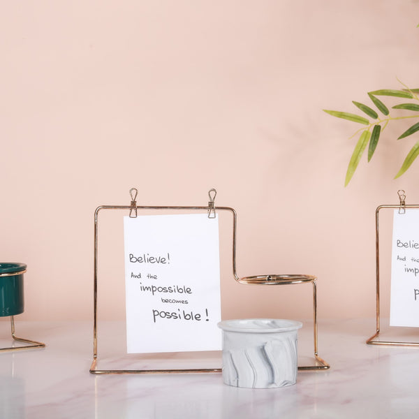 Decorative Metal Stand Porcelain Pot - Indoor planters and flower pots | Home decor items