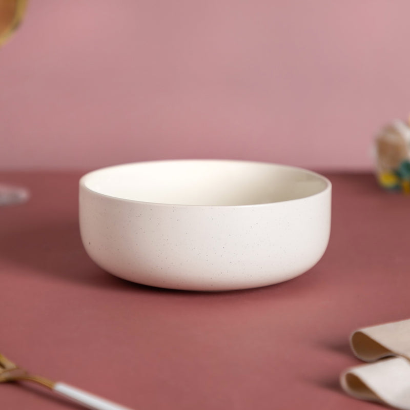 Blanca White Speckled Bowl 600ml - Bowl, ceramic bowl, serving bowls, noodle bowl, salad bowls | Bowls for dining table & home decor