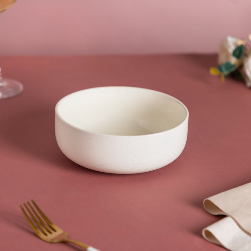 Blanca White Speckled Bowl 600ml - Bowl, ceramic bowl, serving bowls, noodle bowl, salad bowls | Bowls for dining table & home decor