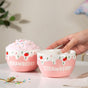 Light Pink Strawberry Side Bowl Set Of 2 400 ml - Bowl,ceramic bowl, snack bowls, curry bowl, popcorn bowls | Bowls for dining table & home decor