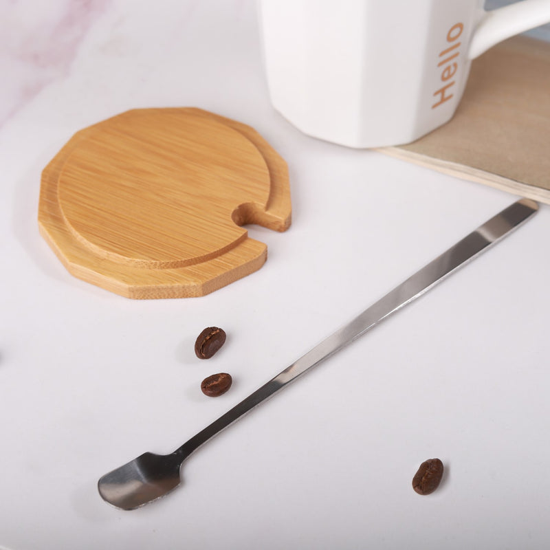 Cup With Lid and Spoon- Mug for coffee, tea mug, cappuccino mug | Cups and Mugs for Coffee Table & Home Decor