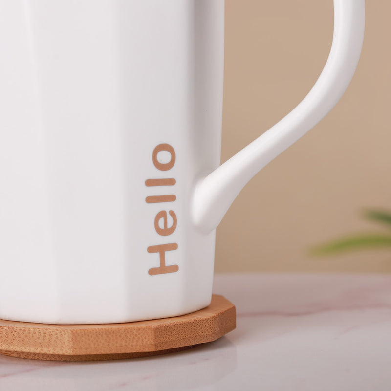 Cup With Lid and Spoon- Mug for coffee, tea mug, cappuccino mug | Cups and Mugs for Coffee Table & Home Decor