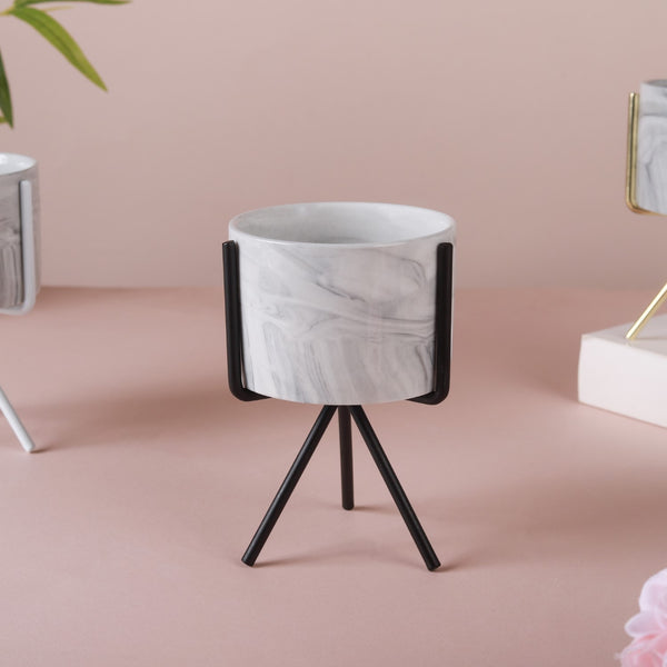 Ceramic Marble Effect Planter - Indoor planters and flower pots | Home decor items