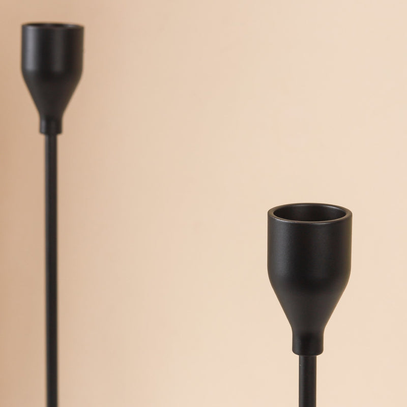 Black Glossy Candle Stand - Candle holder | Home decor