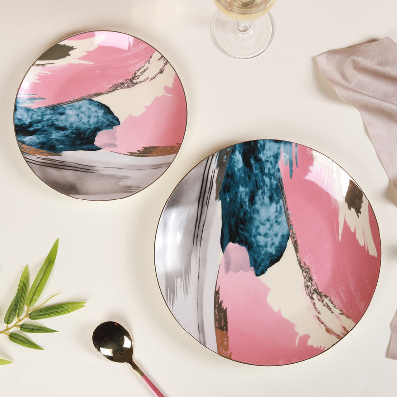 Colourful Plates - Pink - Serving plate, snack plate, ceramic dinner plates| Plates for dining table & home decor