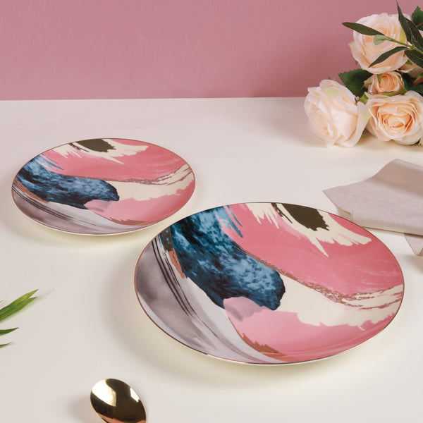 Colourful Plates - Pink - Serving plate, snack plate, ceramic dinner plates| Plates for dining table & home decor