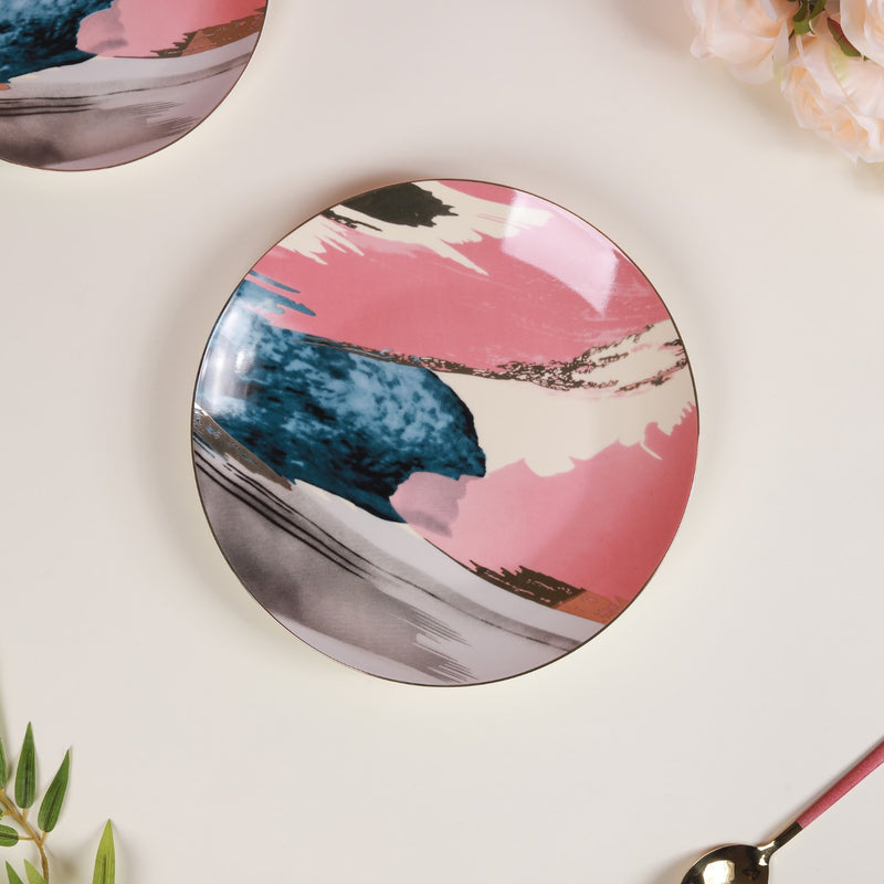 Colourful Plates - Pink - Serving plate, snack plate, ceramic dinner plates| Plates for dining table & home decor
