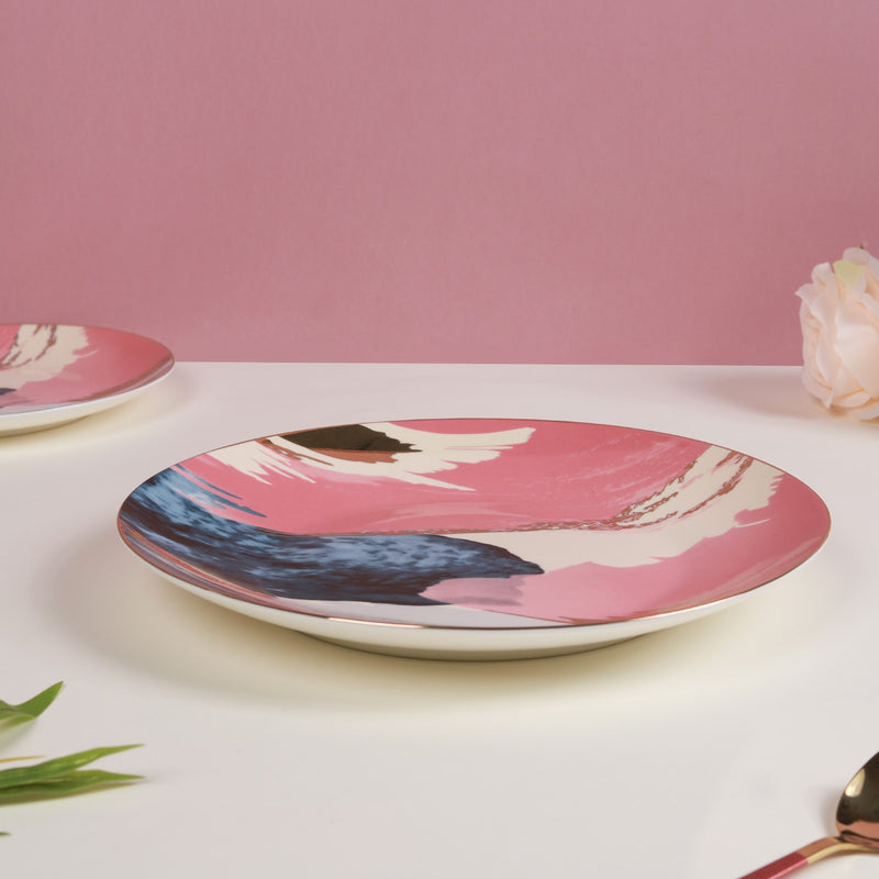 Colourful Plates - Pink - Serving plate, snack plate, ceramic dinner plates| Plates for dining table & home decor