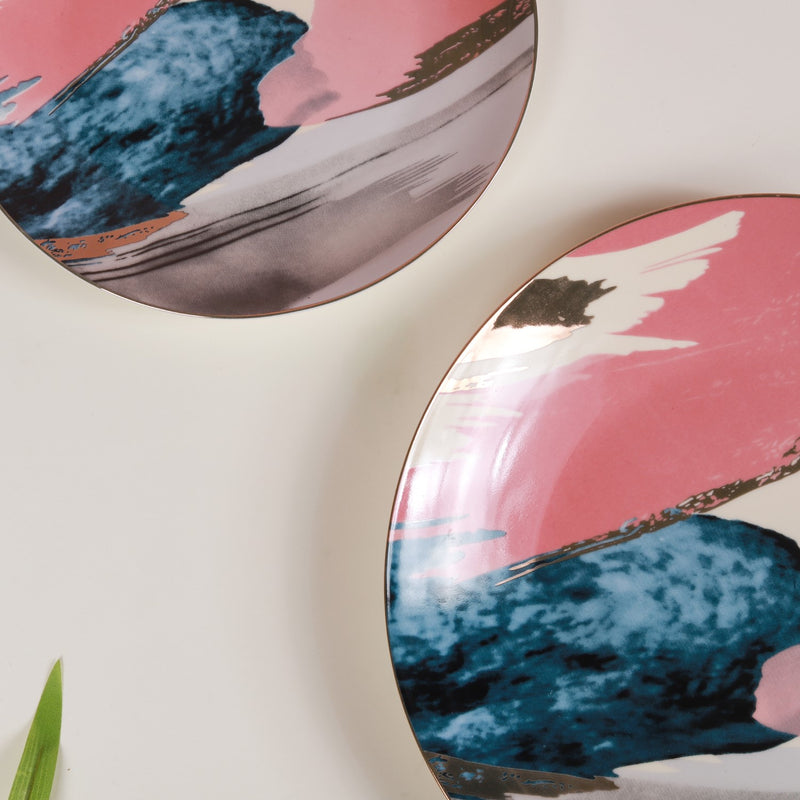Colourful Plates - Pink - Serving plate, snack plate, ceramic dinner plates| Plates for dining table & home decor