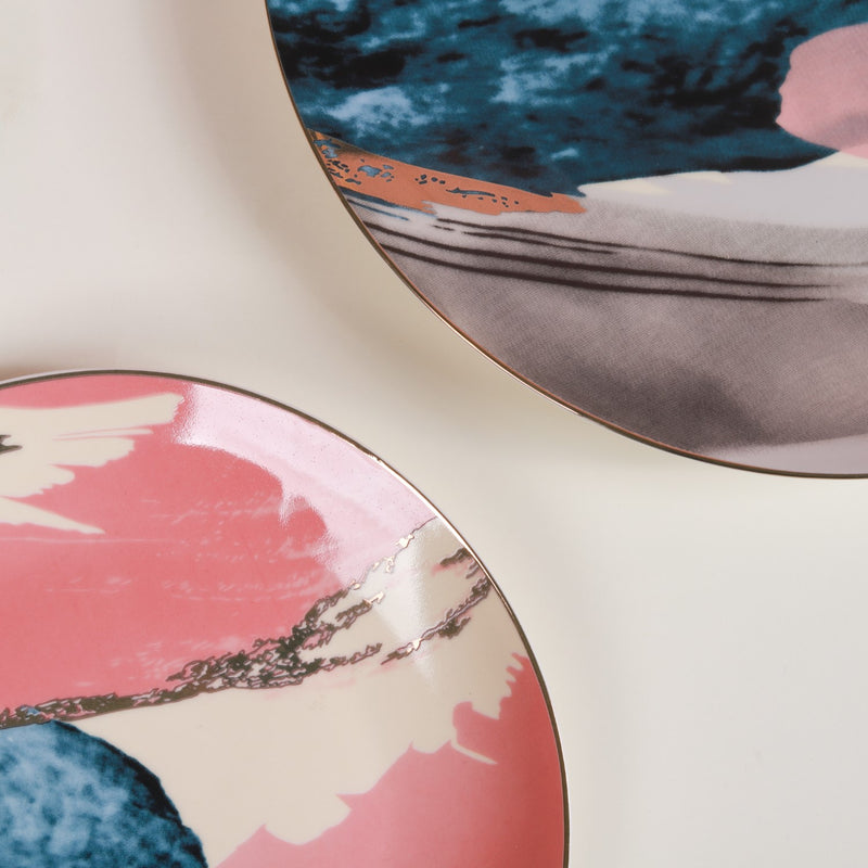 Colourful Plates - Pink - Serving plate, snack plate, ceramic dinner plates| Plates for dining table & home decor