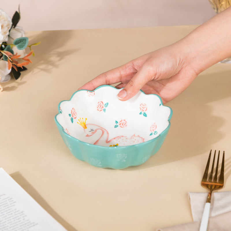 Swan Snack Bowl 400 ml - Bowl,ceramic bowl, snack bowls, curry bowl, popcorn bowls | Bowls for dining table & home decor
