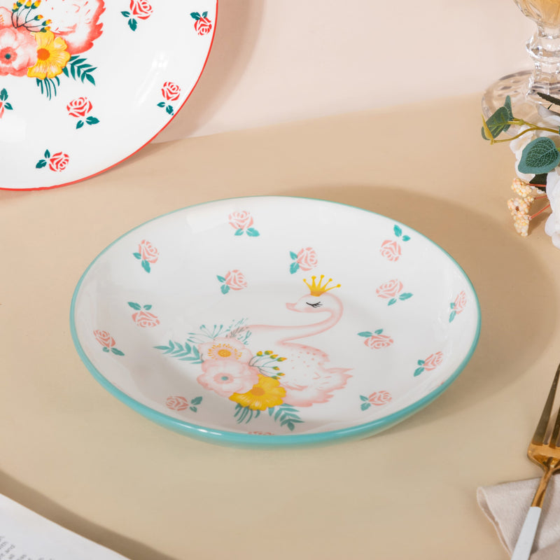 Swan Dinner Plate - Serving plate, snack plate, ceramic dinner plates| Plates for dining table & home decor