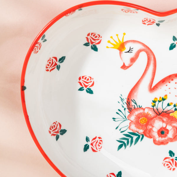 Swan Heart Plate - Serving plate, snack plate, ceramic dinner plates| Plates for dining table & home decor