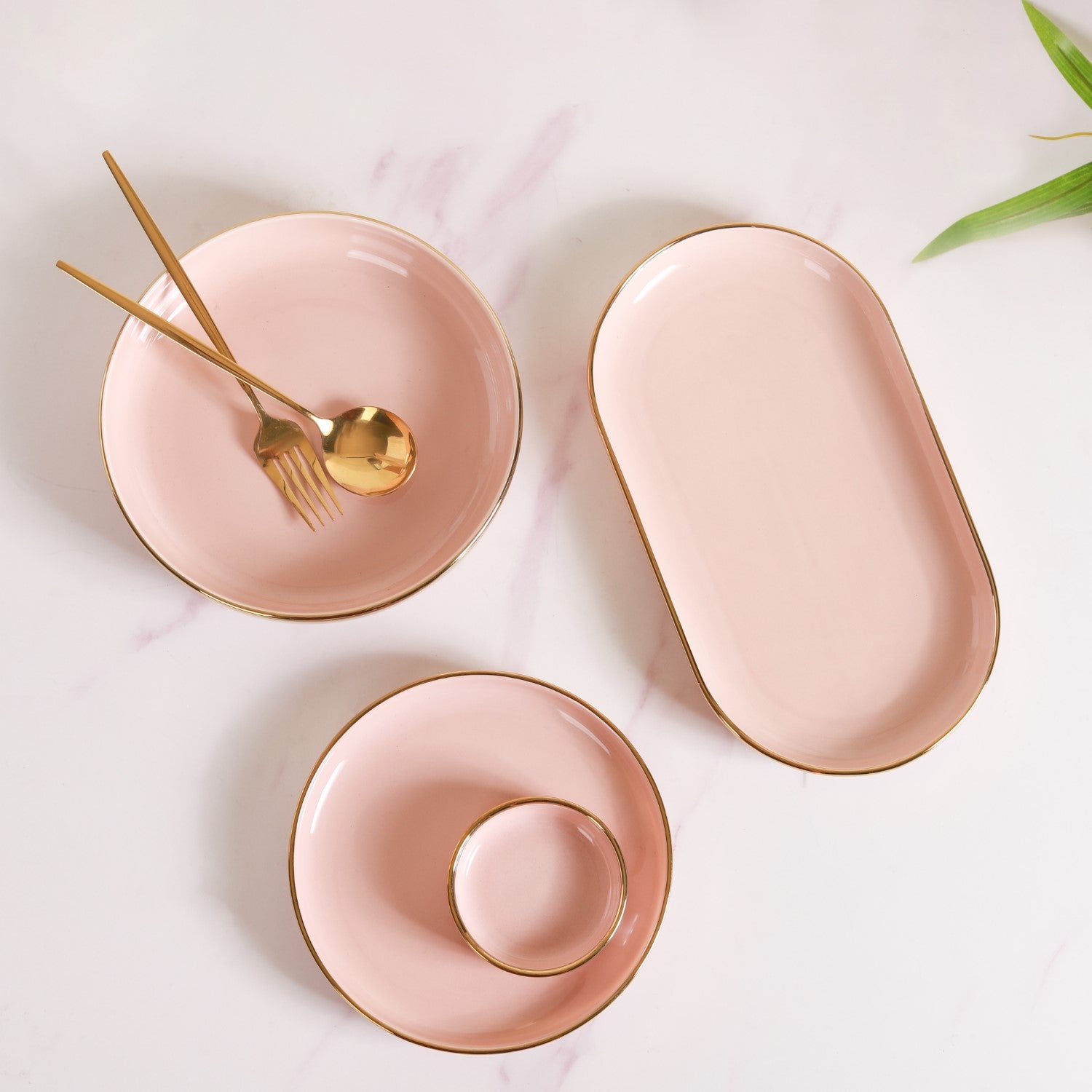 Pink serving clearance dishes