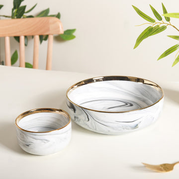 Marble Bowls - Bowl, ceramic bowl, serving bowls, noodle bowl, salad bowls, bowl for snacks, large serving bowl | Bowls for dining table & home decor
