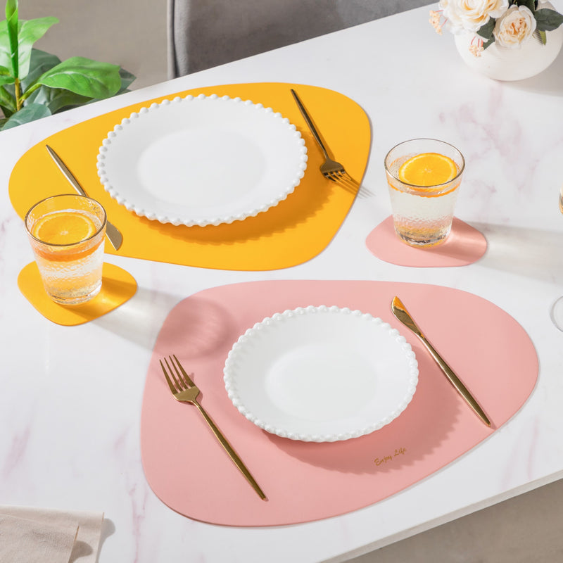 Leather Mat And Coaster Set