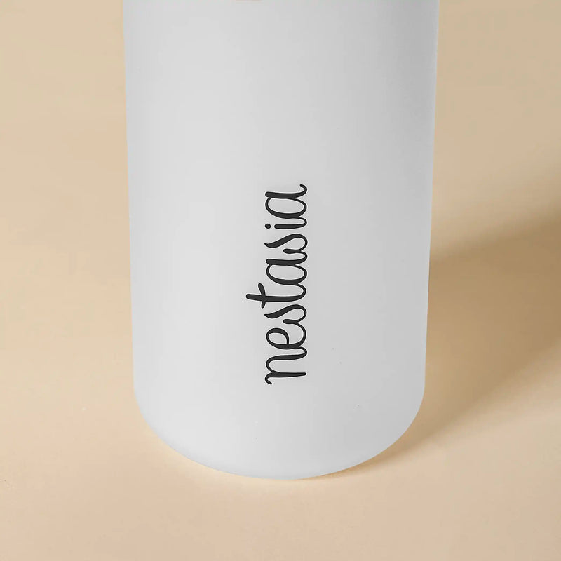 Time Marker Matte Water Bottle White 1L Set Of 2 - Water bottle, water bottle for office, travel water bottle, BPA free water bottle