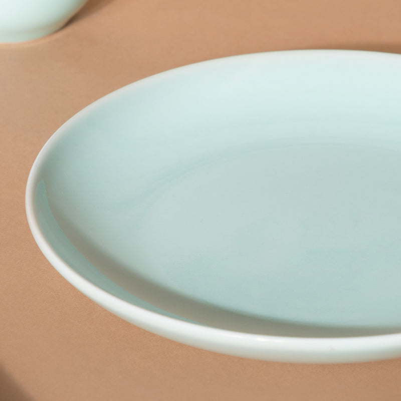 Mint Green Ceramic dinner set components For One
