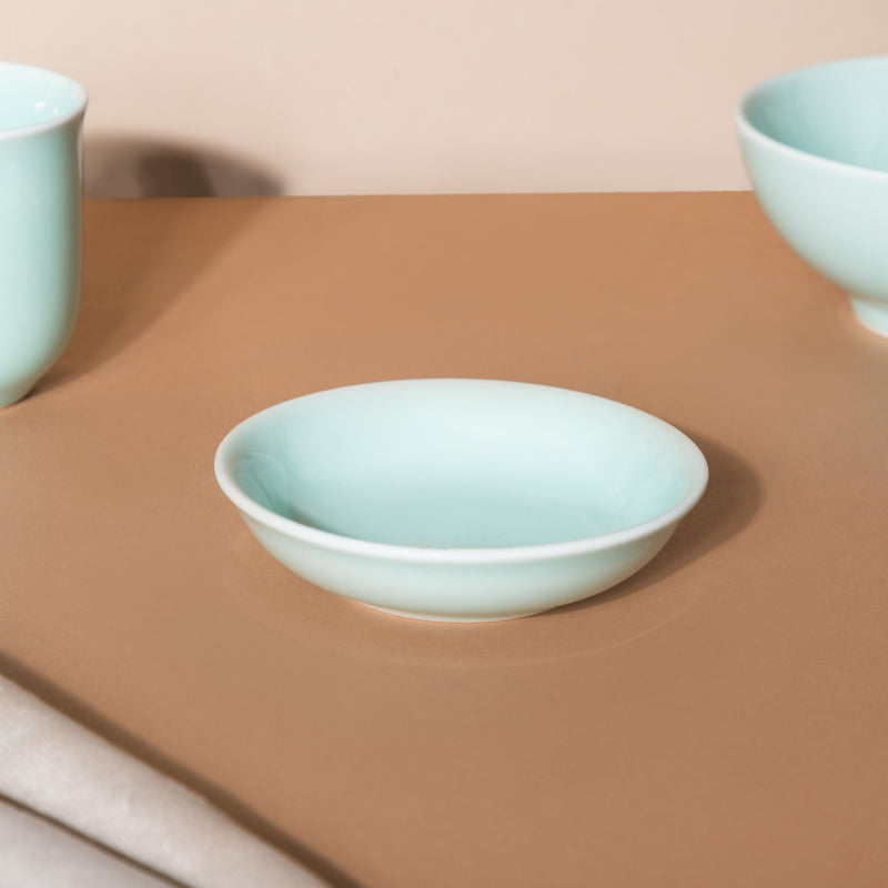 Mint Green Ceramic dinner set components For One