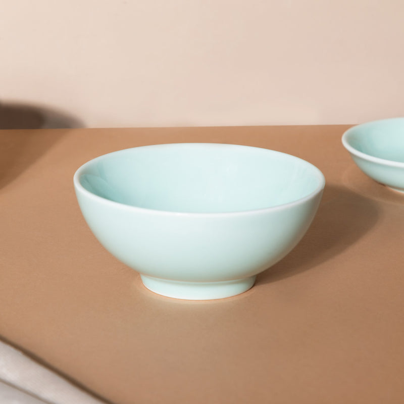 Mint Green Ceramic dinner set components For One