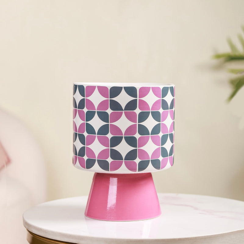 Bauhaus Ceramic Vase With Stand- Flower vase, ceramic vase, decorative vase,round vase